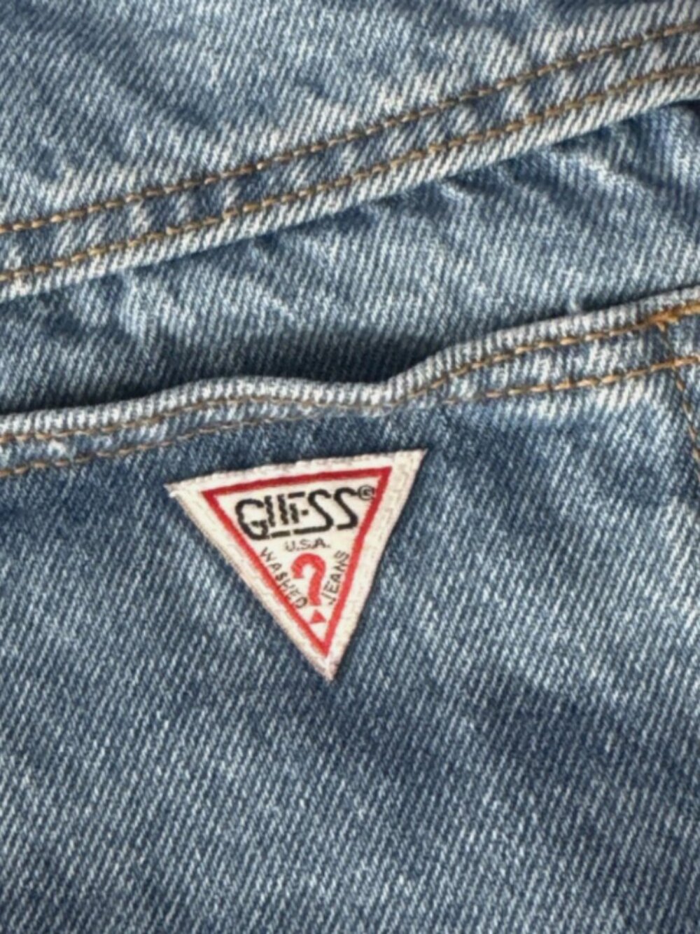 Vintage Guess Denim Midi Skirt Light Wash Logo Back Pocket Girls 12, XXS Jrs. - Picture 3 of 9